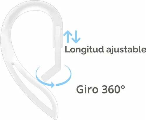 Miniatura 3 de ALXCD Almohadillas para las orejas compatibles con Airpod, 2 pares de ganchos para las orejas de TPU suave y 2 pares de almohadillas de silicona