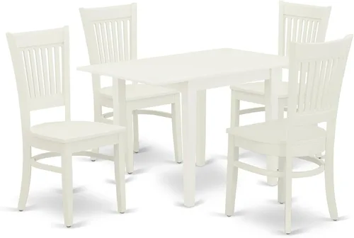 Miniatura 8 de East West Furniture NDVA3-LWH-C Juego de mesa y sillas de cocina de 3 piezas contiene una mesa de comedor rectangular con gotas y 2 sillas tapizadas