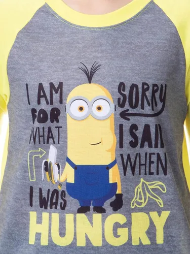 Miniatura 3 de INTIMO Despicable Me Minions Sorry I Was Hungry Raglan - Conjunto de pijama para niños, Multi colorido