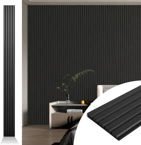Miniatura 12 de Art3d 2 Paneles Acústicos de Listones de Madera para Pared y Techo - Panel 3D Ranurado de Absorción de Sonido con Acabado de Madera - Plata Plateado