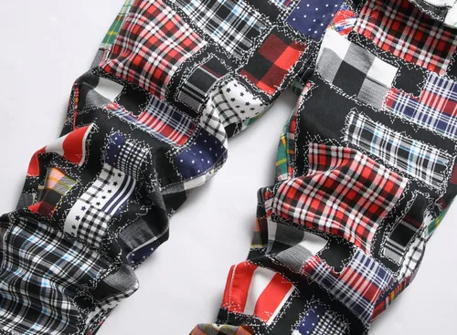 Miniatura 121 de Baylvn - Pantalones de mezclilla entallados y estampados para hombre con corte recto