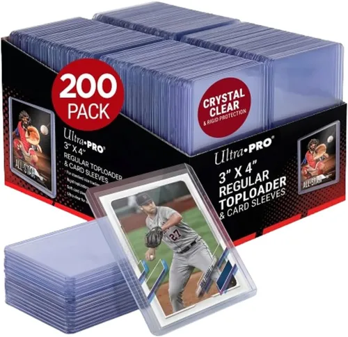 Ultra PRO Cargadores superiores transparentes regulares de 3" x 4" para tarjetas con paquete de fundas para tarjetas tamaño estándar 200 unidades