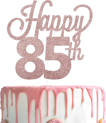 Miniatura 43 de LINGTEER - Decoración para pastel con texto "Happy Birthday 100", color negro