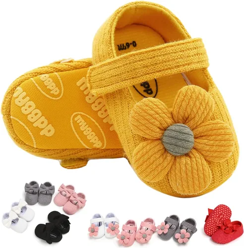 Zapatos planos Mary Jane para bebés y niñas, con lazo, floral, princesa, vestido de boda, zapatos suaves para recién nacidos, cuna para primeros