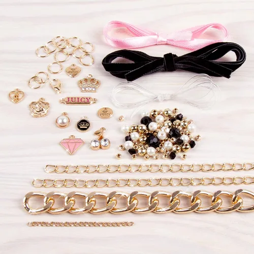 Miniatura 3 de Juicy Couture - Juego de pulseras de mini cadenas y dijes, juego de pulseras de amistad con cuentas, dijes y cuerdas, crea 5 pulseras, artes
