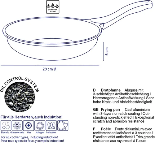 Miniatura 3 de kela 12216 Sartén, Revestimiento antiadherente, Aluminio, Adecuado para inducción, Diámetro: 11.0 in, Stella Nova