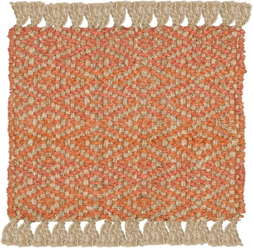 Miniatura 21 de SAFAVIEH Natural Fiber Collection - Alfombra decorativa, 2.3 x 4 pies, azul tropical y natural, yute bohemio con borlas de diamante, hecho a mano