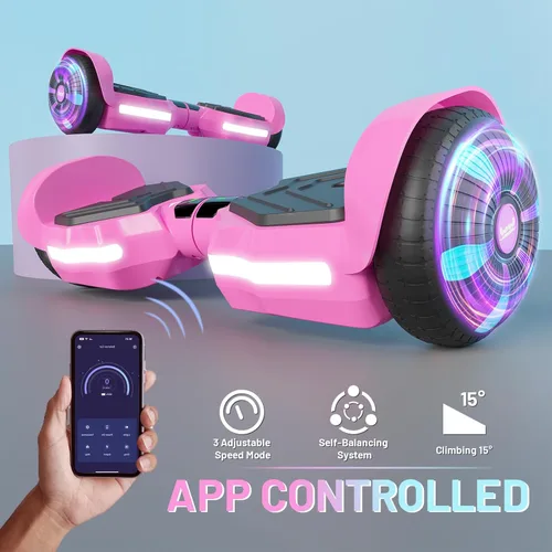 Miniatura 5 de SIMATE Patinete, altavoces Bluetooth y ruedas LED iluminadas, control por APP, motores duales de 250W, velocidad máxima de 8.5 mph y alcance máximo