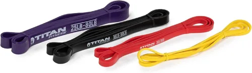 Titan Fitness Bandas de látex ligeras de 41 pulgadas, bandas de dominadas, juego de bandas de resistencia para entrenamientos, fitness y