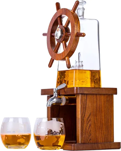 Jillmo Juegos de decantadores de whisky para hombres, decantador de licor de 42.3 fl oz, regalos para hombres