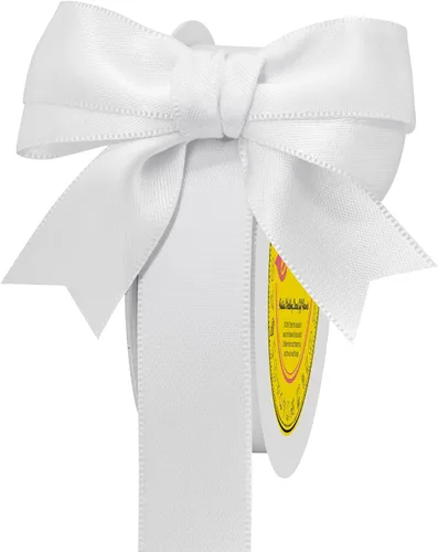 Miniatura 81 de Cinta de satén blanca antigua de doble cara de 1-1/2 pulgadas x 50 yardas, cinta de poliéster para envolver regalos, día de San Valentín, bodas