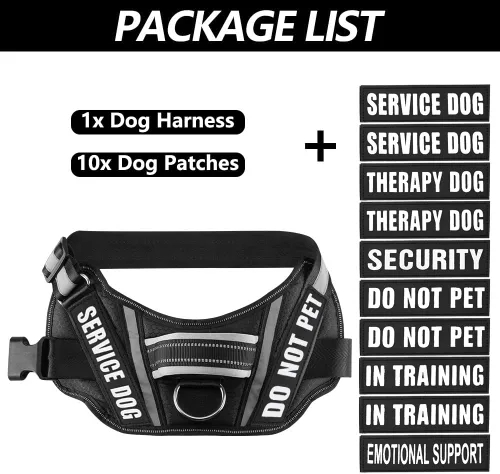 Miniatura 3 de in Training Service - Juego de arnés y parches para perro, con 10 parches para perros, chaleco reflectante con asa para perros pequeños, medianos