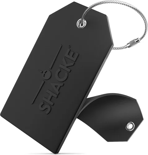 Miniatura 2 de Shacke Etiquetas de equipaje con cubierta de privacidad trasera completa con trabillas de acero, juego de 2