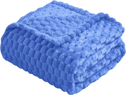 Miniatura 18 de Vessia - Manta de forro polar de franela (50x70 pulgadas), manta 3D de jacquard negra, esponjosa y cálida para sofá, sillón, cama, silla, 300GSM