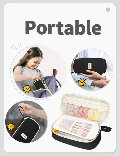 Miniatura 5 de Estuche Lindo para Lápices SUNEE, Funda Estética para Bolígrafos, Bolsa Grande para Lápices de Color con Cremallera, Almacenamiento y Organizador