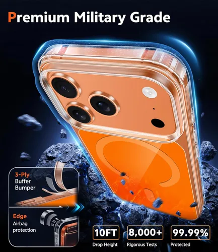 Miniatura 1123 de FNTCASE Funda para iPhone 13 Pro-Max: Fundas magnéticas transparentes compatibles con Magsafe Slim anti amarillamiento protección contra caídas