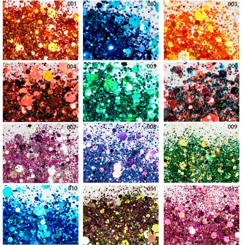 12 macetas holográficas para arte de uñas con lentejuelas láser 3D, camaleón grueso, para bricolaje, copos de purpurina brillante para mujeres,