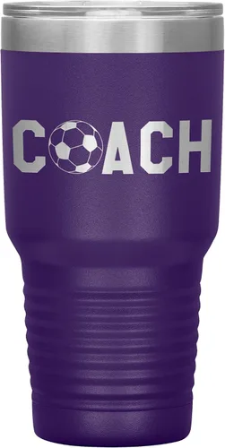 Miniatura 14 de Vaso de entrenador de fútbol, regalo de entrenador de fútbol, 30 onzas, con aislamiento, grabado de acero inoxidable, color negro