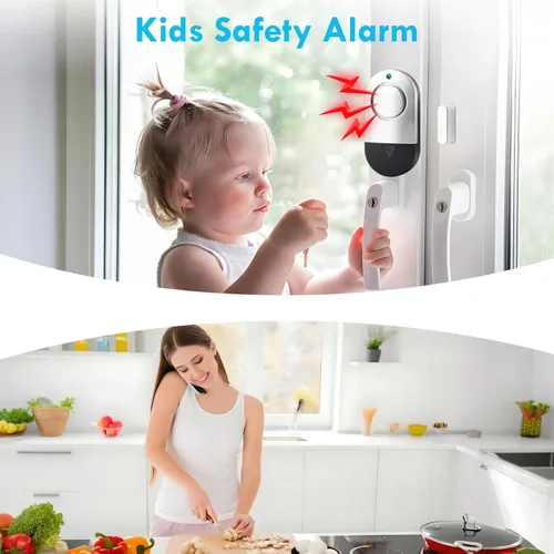 Miniatura 4 de Alarma de ventana de puerta, alarmas de ventana de 120 dB para seguridad del hogar, timbre de puerta para tienda de hogar