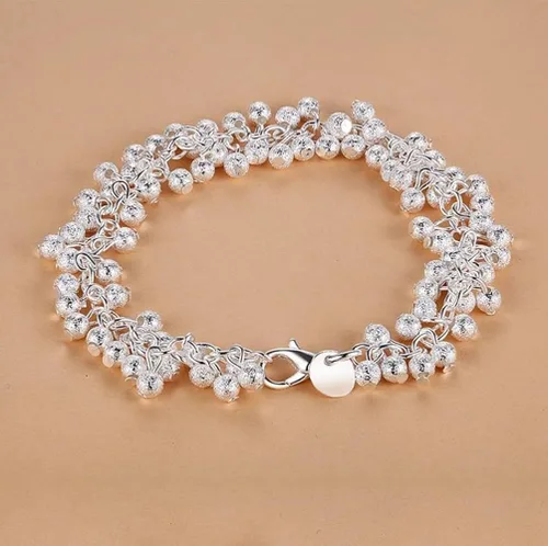 Miniatura 4 de Dofihy Pulseras de plata de ley S925 para mujer, pulseras para mujer, pulsera de cadena de muñeca con dije para mujer, Plata, Sin gemas.