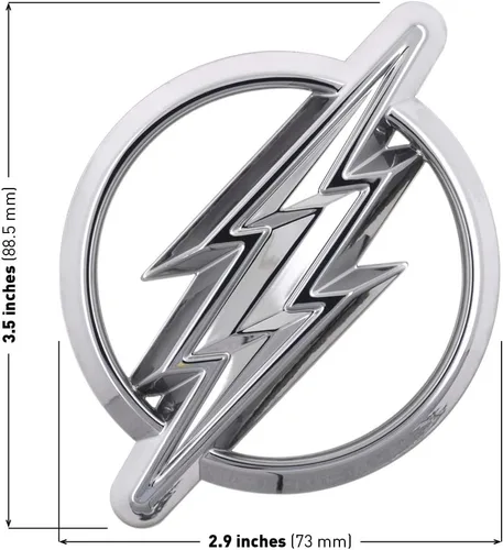 Miniatura 2 de Fan Emblems The Flash 3D Car Badge - Logotipo clásico (cromo)