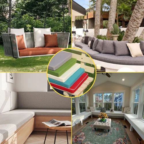 Miniatura 7 de Cojín de banco personalizado, cojines de banco para muebles de interior, cojines de asiento de ventana para interiores con parte inferior