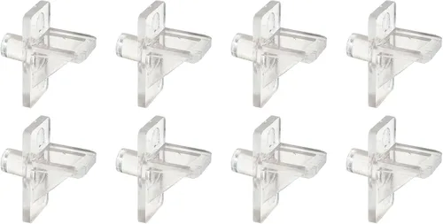 Prime-Line U 10136 1/4 pulgadas, plástico transparente, clavija de soporte para estante (paquete de 8)