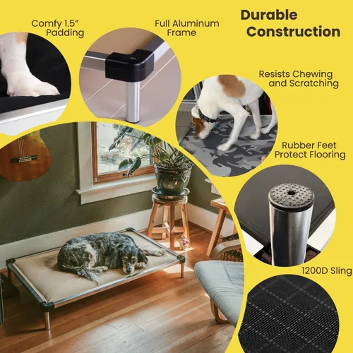Miniatura 2 de K9 Ballistics - Cama para jaula de perro, a prueba de mordiscos, acolchada y blindada, prácticamente indestructible, patas incluidas