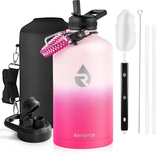Miniatura 18 de RAYMYLO Botella de agua aislada de 24 onzas, de acero inoxidable con triple pared al vacío (fría durante 48 horas, caliente durante 24 horas), a