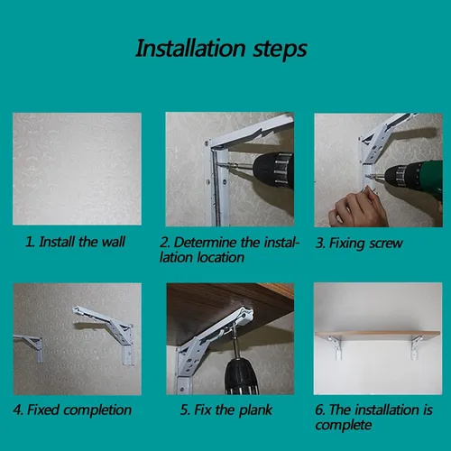 Miniatura 5 de Mesa plegable de hojas colgantes para montar en la pared, mesa plegable de hojas colgantes montada en la pared, mesa plegable resistente para Blanco