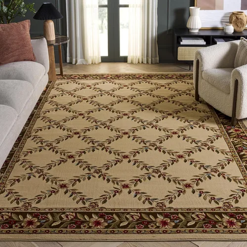 Miniatura 27 de SAFAVIEH Lyndhurst Collection - Alfombra de pasillo, 2 pies 3 pulgadas x 8 pies, color negro y marrón, diseño tradicional de enrejado floral,