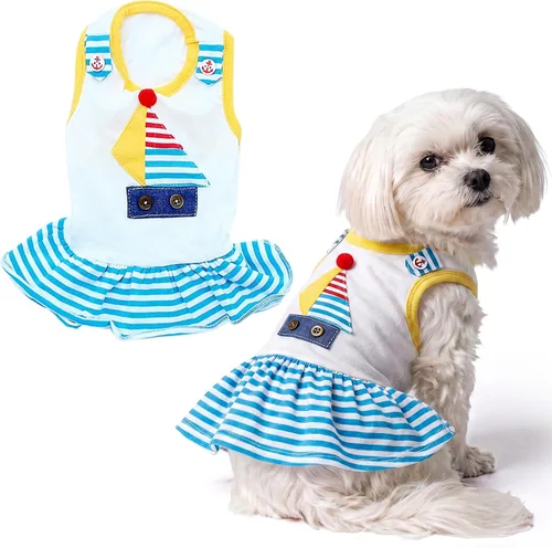 Miniatura 8 de Parisian Pet Chambray - Vestido para perro - Ligero sin mangas para perro, niña, talla XS Chambray en general