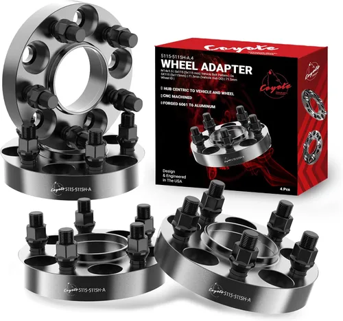 Miniatura 12 de Wheel Accessories Parts 2 adaptadores de espaciadores de rueda centrados en buje 5 en 4.528 in 0.197x4.528 in 1.00 pulgadas de grosor 2.815 in buje