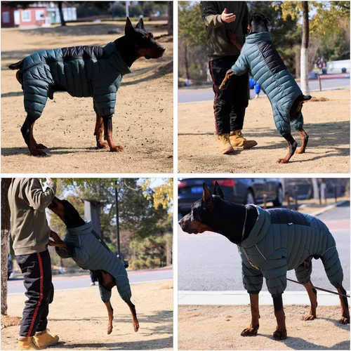 Miniatura 5 de ArmyGreen Abrigo para Perros - Chaleco reflectante cálido para perros pequeños, medianos y grandes, impermeable, resistente al viento, con Verde