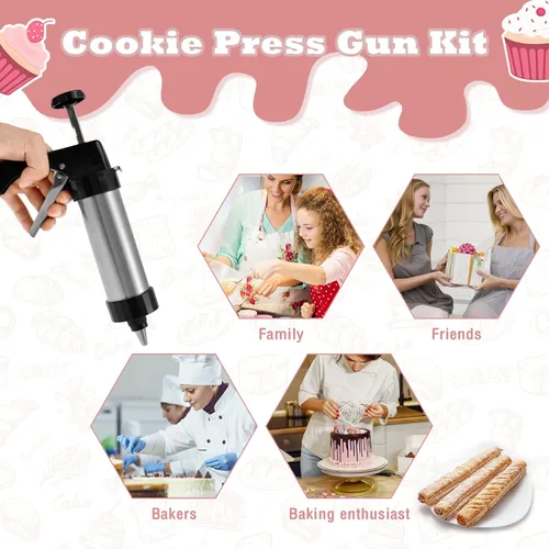 Miniatura 6 de Máquina de prensa de churro, kit de prensa de galletas, herramienta de prensa de galletas, prensa para hacer galletas, prensa para decoración