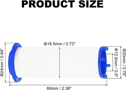 Miniatura 2 de uxcell 12 piezas de filtro de cabezal de ducha de 2.4 pulgadas PP cartucho de filtro de algodón de repuesto de alta presión ventilador de mano