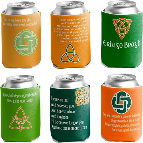 VictoryStore Enfriadores de latas y bebidas, enfriadores de latas del día de San Patricio, enfriadores de latas irlandeses, frases irlandesas, juego