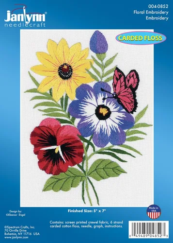 Miniatura 2 de Janlynn Bordado floral en forma de triángulo, multicolor