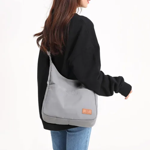 Miniatura 7 de MYHOZEE Bolso de lona grande tipo hobo para mujer, bolso estético para el hombro, bolso cruzado de escuela simple