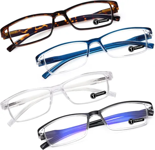 TERAISE Gafas de Lectura Anti-luz Azul de Moda para Hombres y Mujeres Lector de Computadora (mixcolor)
