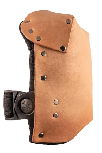 Miniatura 2 de ALTA 30914 Almohadilla protectora de rodilla de cuero Deluxe con correa de neopreno, hebilla, sin tapa, beige