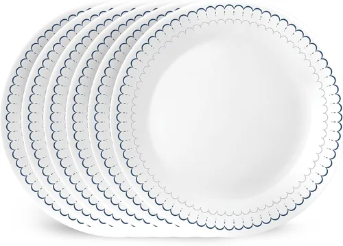 Corelle - Platos de mesa de Vitrelle grandes, redondos, livianos, con triple capa de vidrio, no se astillan ni se rayan, aptos para microondas y