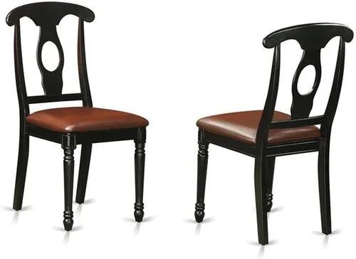 Miniatura 4 de East West Furniture HLKE3-BCH-LC Juego de mesa y sillas de cocina de 3 piezas contiene una mesa de comedor redonda con pedestal y 2 sillas tapizadas