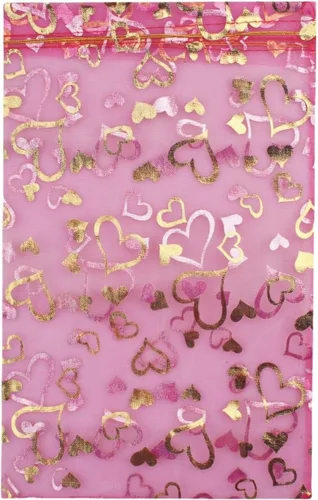 Miniatura 14 de 8 x 12 pulgadas 100 bolsas de flores de corazón con cordón de organza bolsa de regalo de joyería bolsa de dulces con cordón de regalo de boda