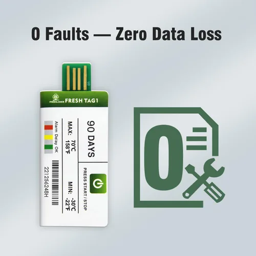 Miniatura 2 de Freshliance - Registrador de datos de temperatura desechable USB con 30000 puntos, informes PDF CSV automáticos de alta precisión, 7 días de uso