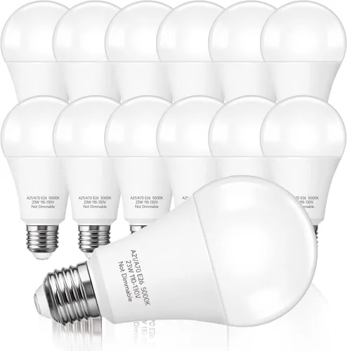 Bombilla LED de 23 W equivalente a 150-200 W, bombilla LED súper brillante A21, 2500 lúmenes, luz blanca diurna 5000K para el hogar, oficina,