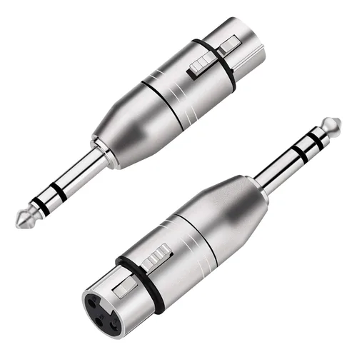 Tisino Adaptador XLR hembra a TRS de 1/4 de pulgada, XLR hembra equilibrada a adaptadores macho de 0.250 in de pulgada - 2 unidades XLRF a 1/4" TRS