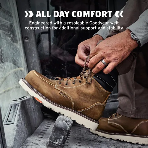Miniatura 4 de BRUNT Marin Welted (Comp Toe) - 8" Waterproof Safety Toe Wedge Work Boot - Goodyear Welt Construction - EH & ESR Rated - Oil & Slip Resistant