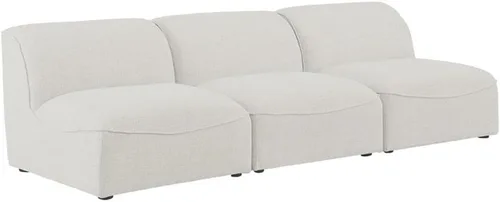 Miniatura 4 de Meridian Furniture 683Cream-S99 Colección Miramar Modern Sofá modular tapizado con textura de lino contemporáneo, crema, 99 pulgadas de ancho x 38