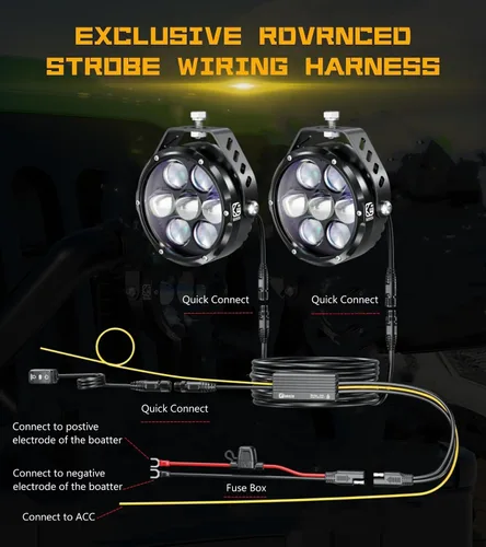 Miniatura 3 de Kewig Cápsulas de Luz LED Blanco Ámbar de 4 Pulgadas 96W, 6 Modos Cápsulas de Luz Antiniebla de Doble Color Cubo, Luces Combo Spot Flood